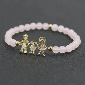 Pink Quartz Stone Bracelets for Couples Lover's Pulseira Jewelry Gift