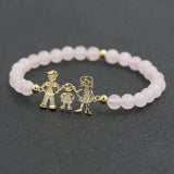Pink Quartz Stone Bracelets for Couples Lover's Pulseira Jewelry Gift