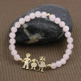 Pink Quartz Stone Bracelets for Couples Lover's Pulseira Jewelry Gift