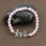Pink Quartz Stone Bracelets for Couples Lover's Pulseira Jewelry Gift