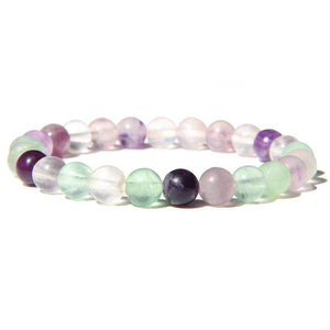 Purple Stone Beaded Stretch Bracelet Girl Jewelry