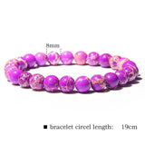 Purple Stone Beaded Stretch Bracelet Girl Jewelry