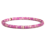 Purple Stone Beaded Stretch Bracelet Girl Jewelry