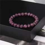 Purple Stone Beaded Stretch Bracelet Girl Jewelry