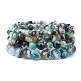 Stone Beaded Bracelets Fire Agates Striped Agates Bohemia Men Women Jewelry