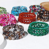 Stone Beaded Bracelets Fire Agates Striped Agates Bohemia Men Women Jewelry