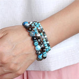 Stone Beaded Bracelets Fire Agates Striped Agates Bohemia Men Women Jewelry