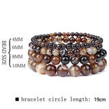 Stone Beaded Bracelets Fire Agates Striped Agates Bohemia Men Women Jewelry
