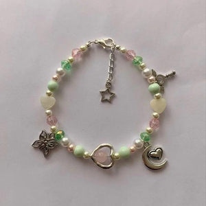 Heart Pearl Bracelet Star Moon beads Y2K