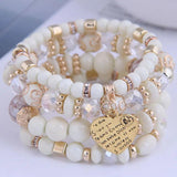 Bohemian Crystal Beads Strand Bracelet Women Ethnic Tree Of Life Charm Wrap