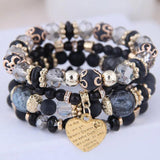 Bohemian Crystal Beads Strand Bracelet Women Ethnic Tree Of Life Charm Wrap