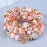 Bohemian Crystal Beads Strand Bracelet Women Ethnic Tree Of Life Charm Wrap