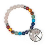 Chippings Stone Beaded Tree Of Life Bracelet Women Yoga Reiki Healing