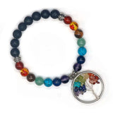 Chippings Stone Beaded Tree Of Life Bracelet Women Yoga Reiki Healing