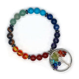 Chippings Stone Beaded Tree Of Life Bracelet Women Yoga Reiki Healing