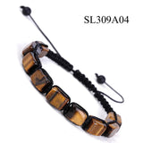 Natural Stone Bracelet 7 Chakras Adjustable Woven Friendship Jewelry
