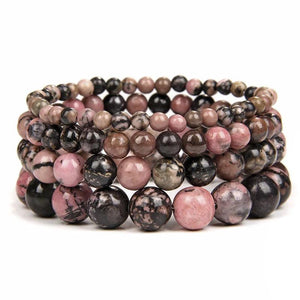 Rhodonite Beaded Bracelet Healing Soul Healthy Jewelry Gift