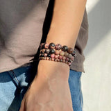 Rhodonite Beaded Bracelet Healing Soul Healthy Jewelry Gift
