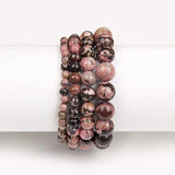 Rhodonite Beaded Bracelet Healing Soul Healthy Jewelry Gift