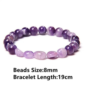 Amethysts Stone Beads Bracelet Quartz Charm Healing Body-purify