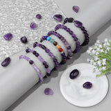 Amethysts Stone Beads Bracelet Quartz Charm Healing Body-purify