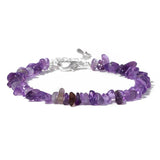 Amethysts Stone Beads Bracelet Quartz Charm Healing Body-purify