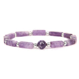 Amethysts Stone Beads Bracelet Quartz Charm Healing Body-purify