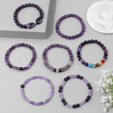 Amethysts Stone Beads Bracelet Quartz Charm Healing Body-purify