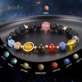 Solar System Universe Yoga Bracelet 9 Planets Stone Beads Men Women Jewelry