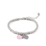 Heart-Shaped Bracelet & Beads Stainless Steel Women Jewelry
