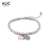 Heart-Shaped Bracelet & Beads Stainless Steel Women Jewelry