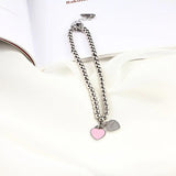 Heart-Shaped Bracelet & Beads Stainless Steel Women Jewelry