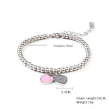 Heart-Shaped Bracelet & Beads Stainless Steel Women Jewelry