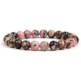 Rhodonite Stone Bracelet 4/6/8/10mm Line Rhodochrosite Stretch Bracelet