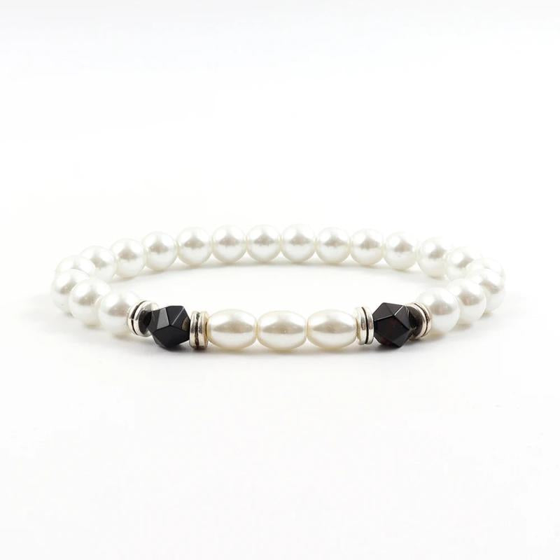 Double Tube Charm Men Bracelet 8mm Tiger Eye Stone Bead Men's Gift