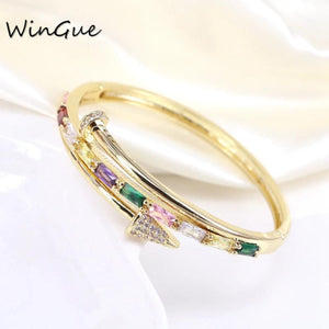 Crystal Zircon Copper Bangle Bracelet Party Jewelry