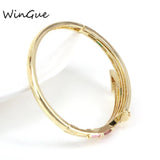Crystal Zircon Copper Bangle Bracelet Party Jewelry