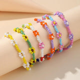 Multicolor Flower Beaded Bracelet For Women Girls Boho Rice Beads