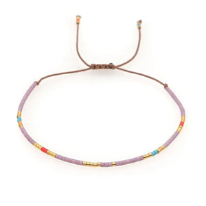 Dainty Beaded Bracelet for Women Adjustable Rope