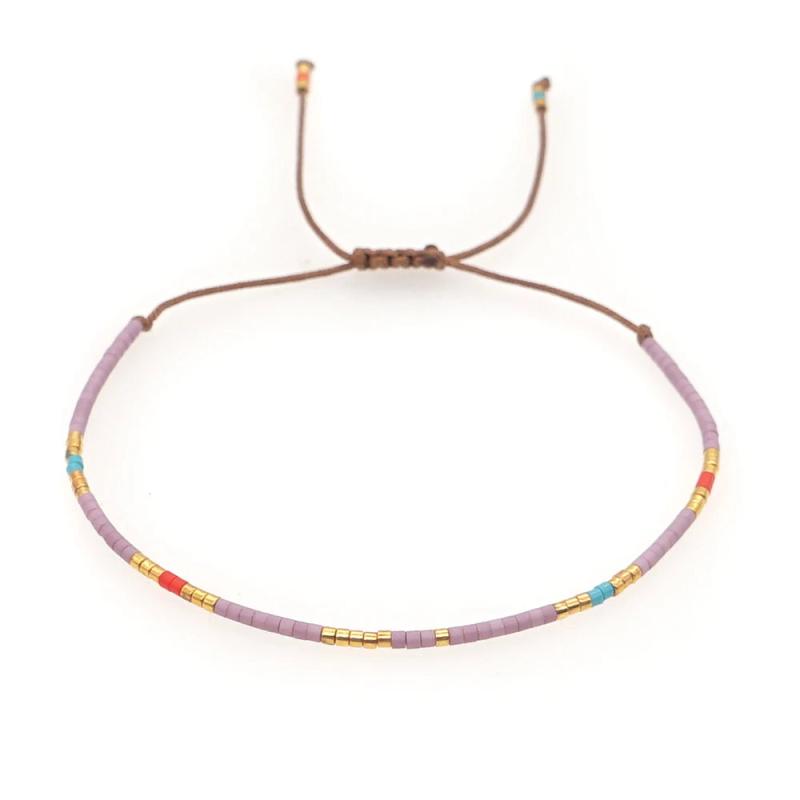 Dainty Beaded Bracelet for Women Adjustable Rope