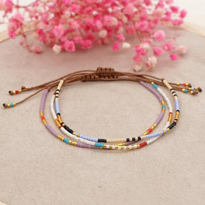 Dainty Beaded Bracelet for Women Adjustable Rope
