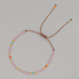 Dainty Beaded Bracelet for Women Adjustable Rope