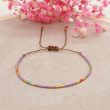 Dainty Beaded Bracelet for Women Adjustable Rope