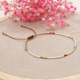 Dainty Beaded Bracelet for Women Adjustable Rope