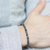 Indian Agate Cat Eye Stone Bracelet Elastic Bangle Men Women Yoga Jewelry
