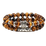 Natural Stone Beads Owl Bracelet Set for Couples