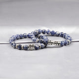 Natural Stone Beads Owl Bracelet Set for Couples
