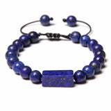 Map Stone Beads Couple Distance Bracelets Lapis Lazuli Agates Yoga Jewelry 8mm