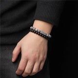 Map Stone Beads Couple Distance Bracelets Lapis Lazuli Agates Yoga Jewelry 8mm