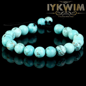 Turquoise Beads Stone Bracelet Adjustable Braided Rope Bangle